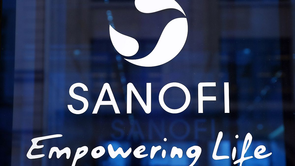 the logo of French drug maker Sanofi is pictured at the company's headquarters, in Paris. 