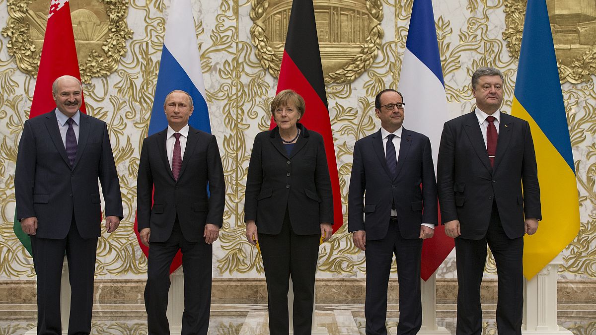 Лидеры Беларуси, России, Германии, Франции и Украины в Минске. 2015 год