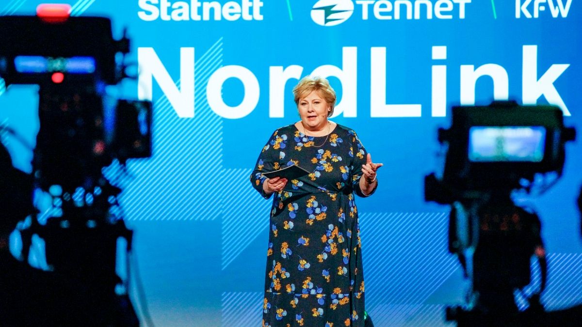 Erna Solberg bei der Eröffnung von Nordlink