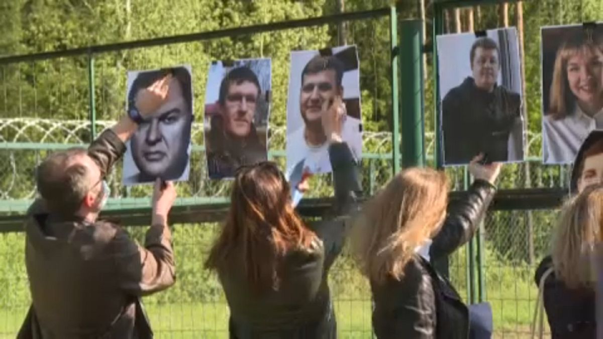 Tüntetés a belarusz-litván határon