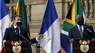 President Macron lands in South Africa for a two-day visit