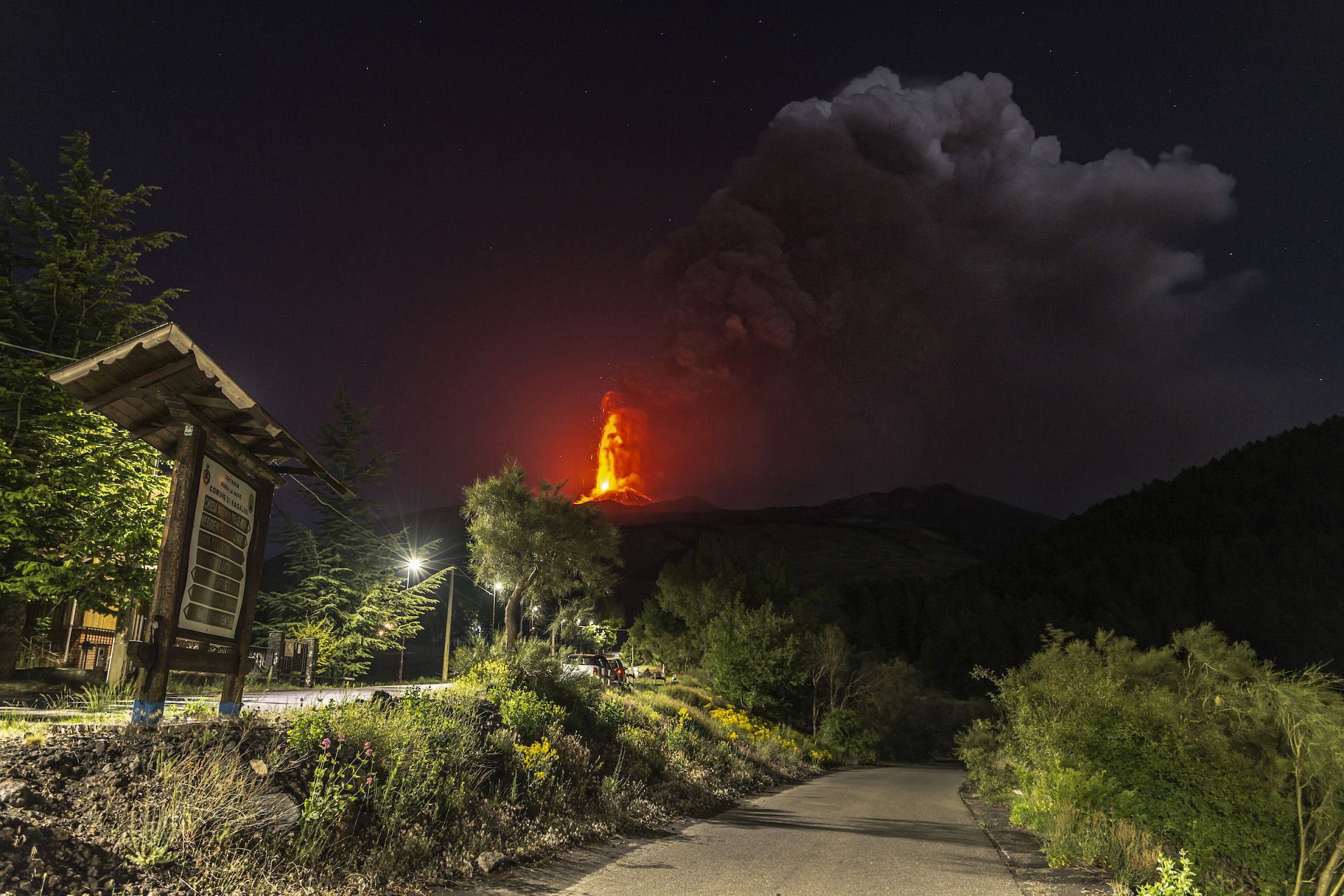Lava gushes from the southern side crater of Mt. Etna, Europe's largest active volcano, near Catania, southern Italy Sicily. May 25, 2021