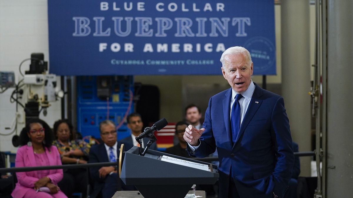 President Joe Biden delivers remarks on the economy at the Cuyahoga Community College Metropolitan Campus, Thursday, May 27, 2021, in Cleveland.