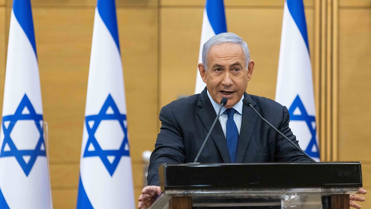 Benjámin Netanjahu izraeli miniszterelnök a jeruzsálemi parlamentben 2021. május 30.