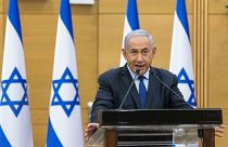 Benjámin Netanjahu izraeli miniszterelnök a jeruzsálemi parlamentben 2021. május 30.