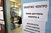 Un seggio in una scuola di Nicosia, Cipro