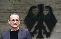 German Foreign Minister Heiko Maas addresses the media during a statement at the Foreign Ministry in Berlin, Germany, Friday, May 28