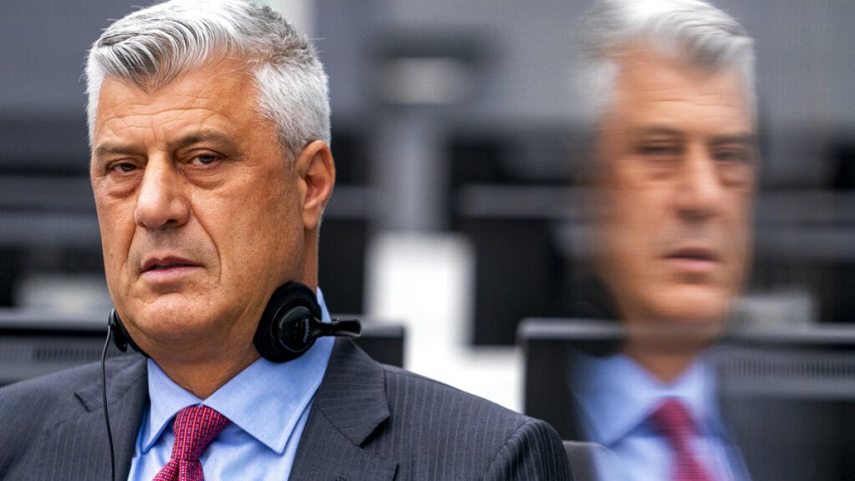 Hashim Thaci, who resigned as Kosovo's president to face charges including murder, torture and persecution, makes his first courtroom appearance at the Hague. 