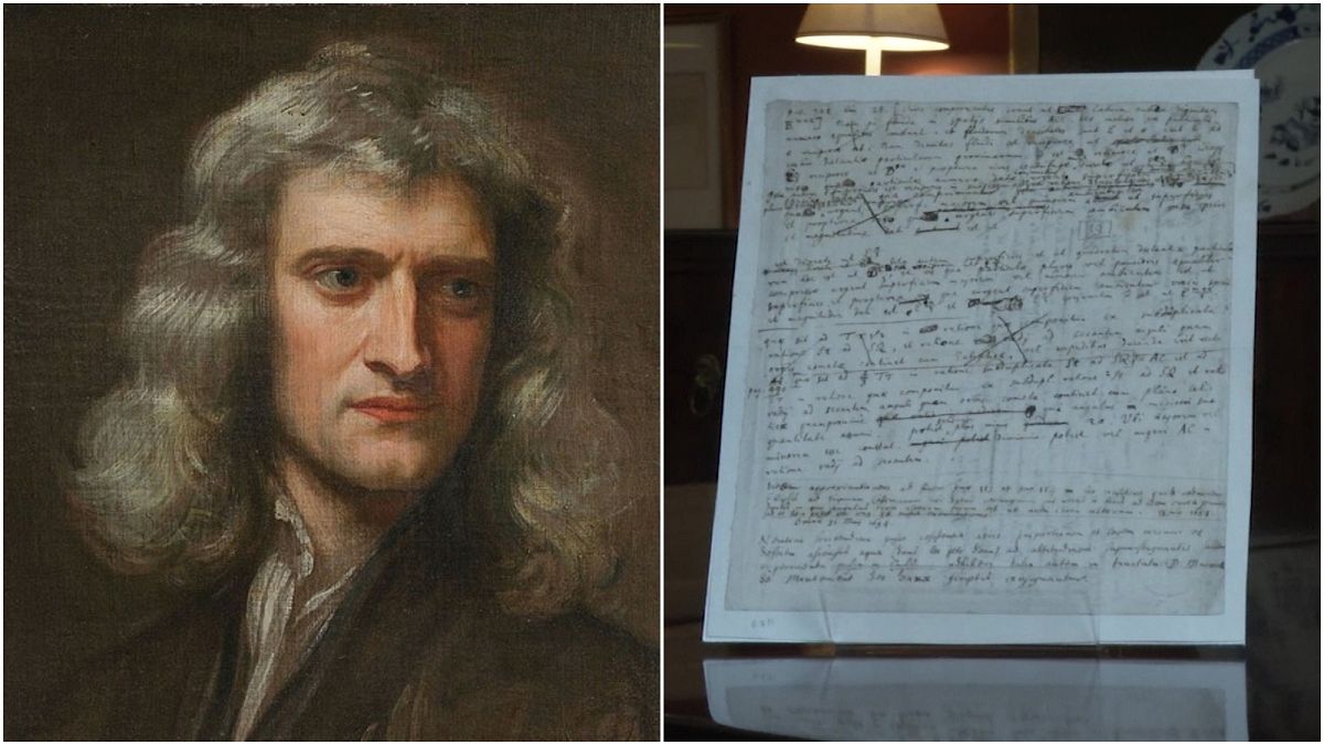 مخطوطة نادرة كتبت بيد عالم الرياضيات إسحق نيوتن في مزاد علني
