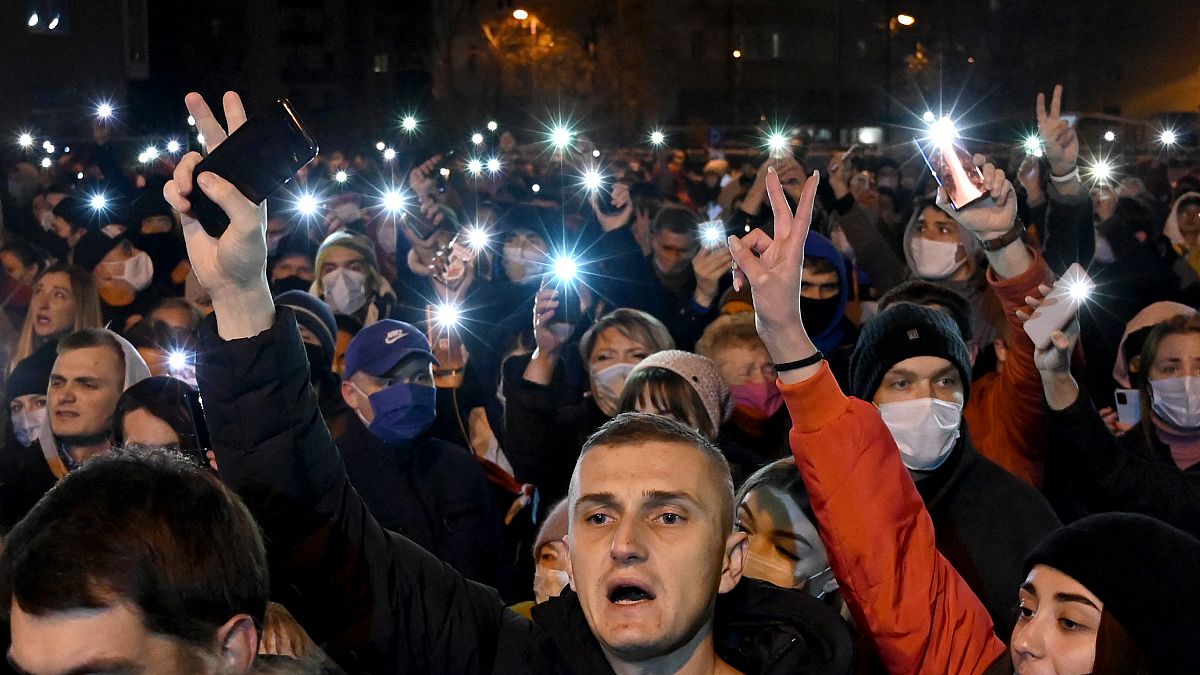 Акция противников Лукашенко на "Площади перемен" в Минске 12 ноября 2020
