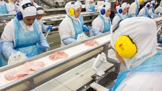 Fleischverarbeitung in einem JBS-Werk (hier in Brasilien)