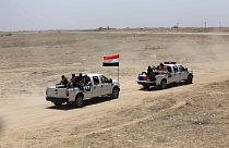 Le Forze di Sicurezza Irachene e le Forze di Mobilitazione Popolare avanzano durante la battaglia contro lo Stato Islamico a Saqlawiyah, vicino a Falluja, in Iraq (02/06/16)