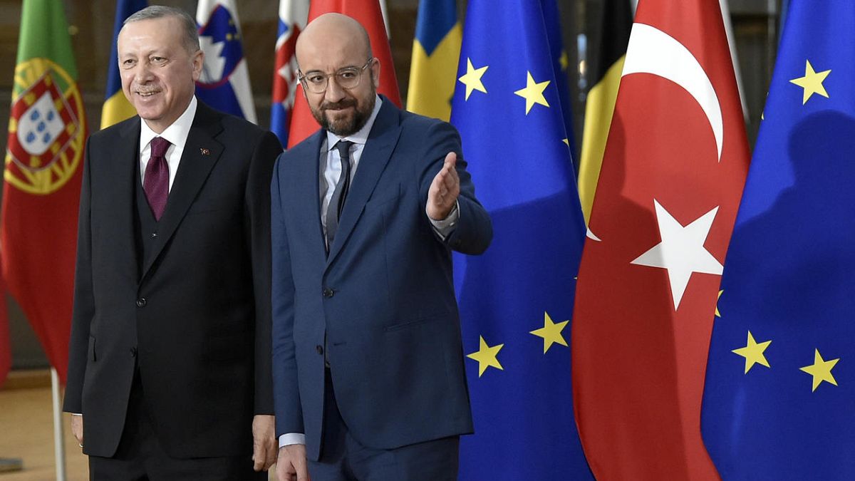 Cumhurbaşkanı Recep Tayyip Erdoğan ve Avrupa Konseyi Başkanı Charles Michel