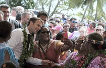 El presidente francés, Emmanuel Macron, durante su visita a Nueva Caledonia en 2018