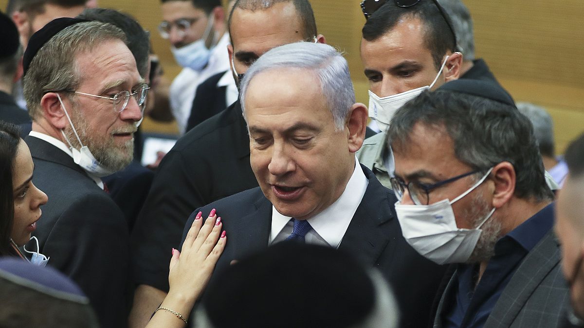 رئيس الوزراء الإسرائيلي بنيامين نتنياهو في الكنيسيت. 2021/06/02
