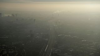 Pollution haze over South East London