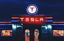 A Euronews composite image of what a diner at a Tesla charging station could look like.