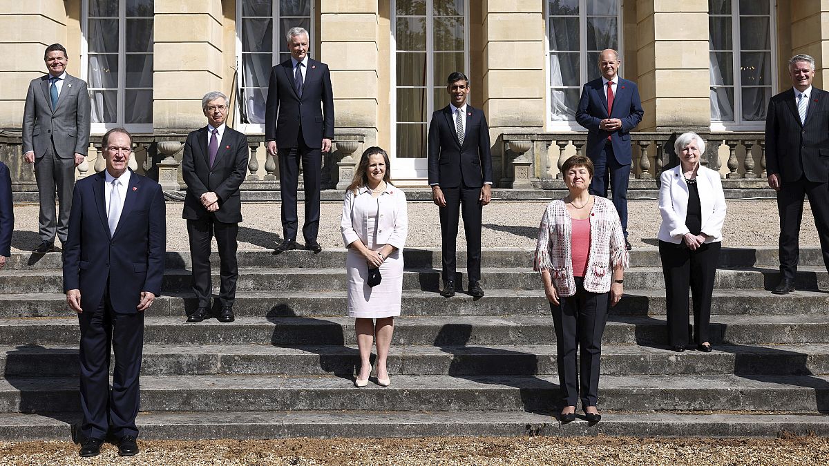 Finance ministers from across the G7 nations meet at Lancaster House in London, Saturday, June 5, 2021 ahead of the G7 leaders' summit.