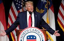 الرئيس الأمريكي السابق دونالد ترامب يتحدث في مؤتمر نورث كارولينا الجمهوري 5 يونيو 2021 في غرينفيل ، نورث كارولينا.