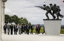 Inauguración del Memorial Británico de Normandía, en Ver-sur-Mer, Francia, el domingo 6 de junio de 2021