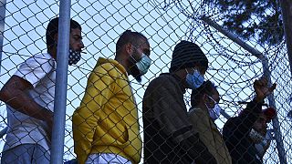 Migrants at a camp in Samos, Greece in March 2021. Auditors have said the EU's border control agency Frontex is at risk of failing to live up to its mandate
