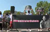 Manifestation pour la libération du journaliste Olivier Dubois