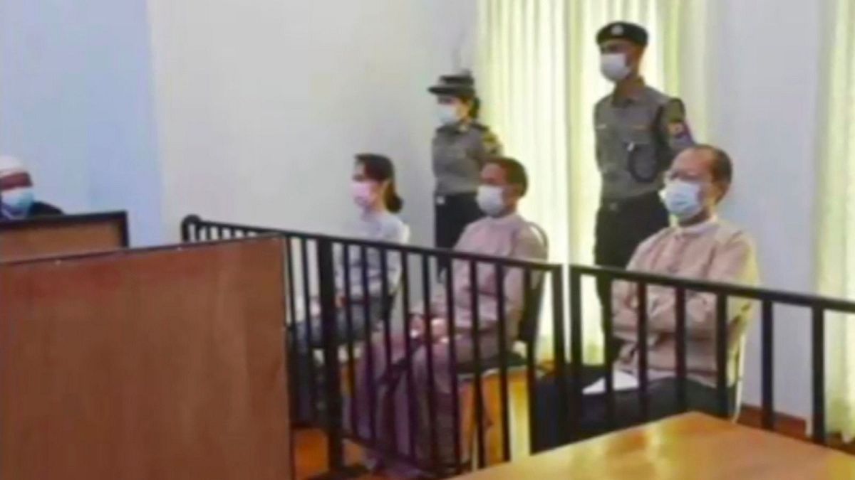 دادگاه آنگ سان سوچی در ۲۴ مه ۲۰۲۱ (۳ خرداد ۱۴۰۰)