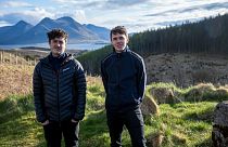 Ross Gillies and Ross Camilli in the island of Raasay, Scotland.