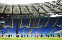 Italiens Fußball-Nationalmannschaft trainiert im Olympiastadion in Rom