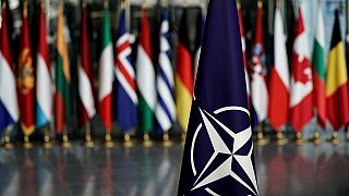 NATO flag at the NATO headquarters in Brussels