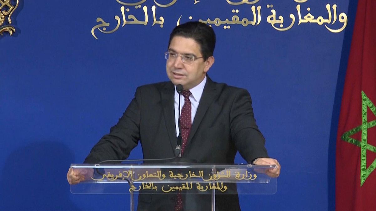 El ministro de Exteriores marroquí, Naser Burita, en rueda de prensa