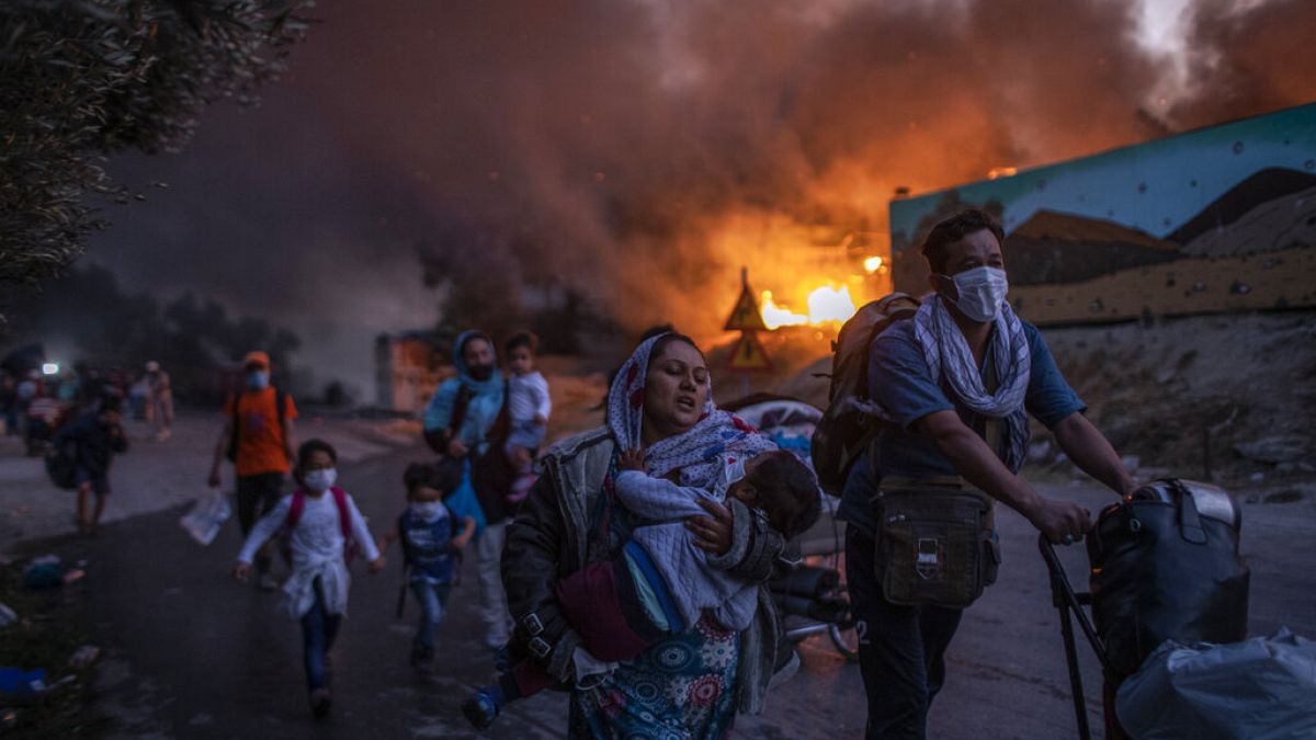 Tűzvész a leszboszi Moria menekülttáborban, 2020. szeptember 9.