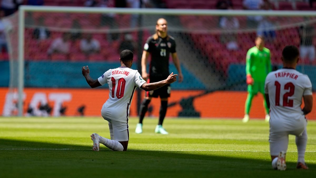 Raheem Sterling, un genou à terre, a marqué le seul but du match contre la Croatie