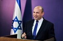 Naftali Bennett, Israeli parliament member from the Yamina party, gives a statement at the Knesset, Israel's parliament, in Jerusalem, June 6, 2021.