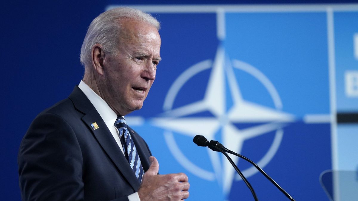 President Joe Biden speaks during a news conference at the NATO summit at NATO headquarters in Brussels, Monday, June 14, 2021.