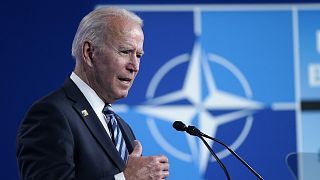 President Joe Biden speaks during a news conference at the NATO summit at NATO headquarters in Brussels, Monday, June 14, 2021.