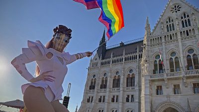 Manifestação contra a homofobia em Budapeste