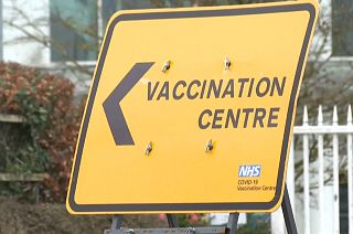New vaccine centre opens inside the Brighton Convention Centre in southern England.