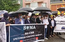 Soma'da yaşanan maden kazası için adalet arayanların protestosu