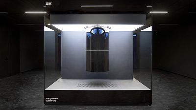 An IBM Quantum System One which was unveiled today in Germany and will be the most powerful quantum computer in Europe.
