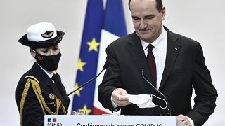 Le Premier ministre français Jean Castex lors d'une intervention sur la pandémie de Covid-19 à Paris, le 25 février 2021