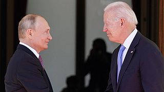 President Joe Biden and Russian President Vladimir Putin, arrive to meet at the 'Villa la Grange', Wednesday, June 16, 2021, in Geneva, Switzerland. 