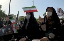 Supporters of Raisi stage campaign rally in Tehran