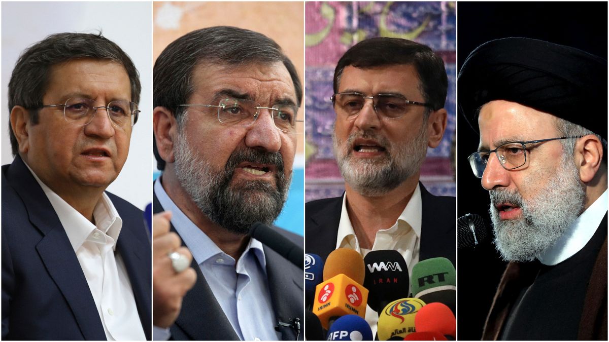 Candidates for the 2021 Iranian president election (from left to right): Abdolnasser Hemmati, Mohsen Rezaei, Amir Hossein Ghazizadeh Hashemi and Ebrahim Raisi.
