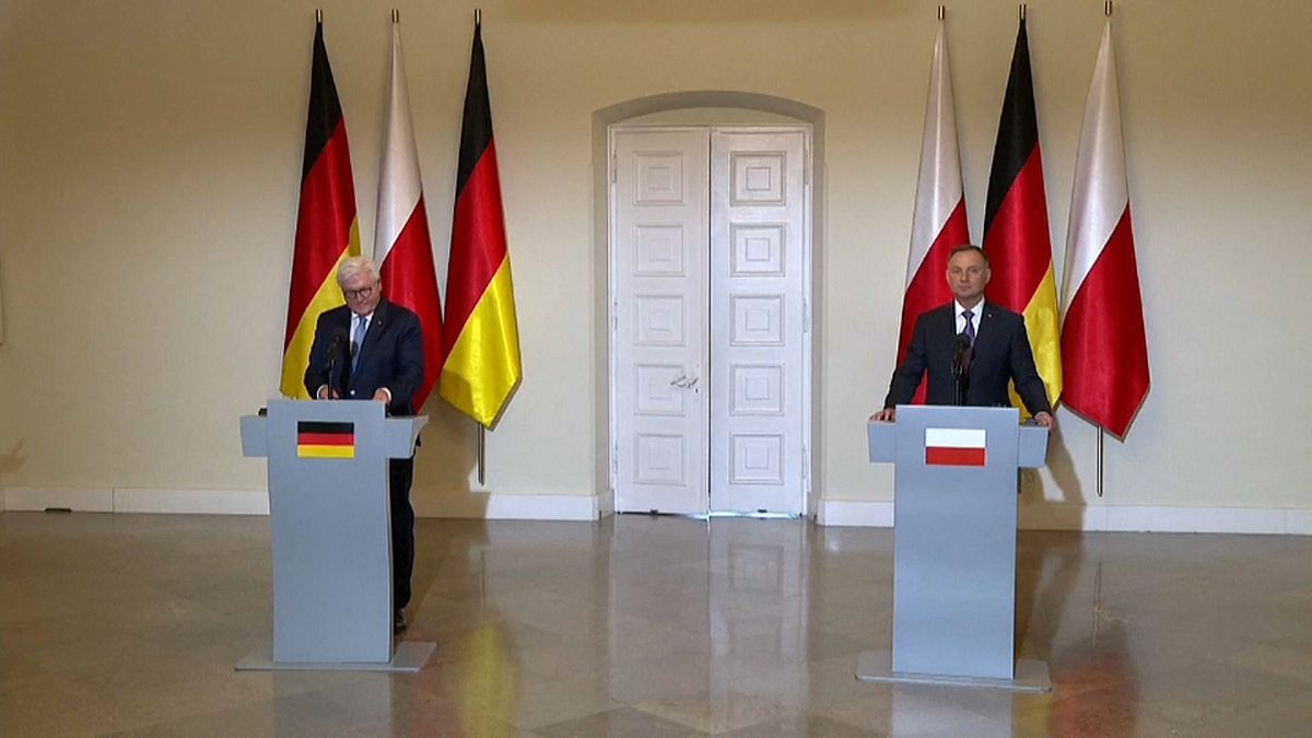 Conferência de imprensa dos presidentes da Alemanha e da Polónia