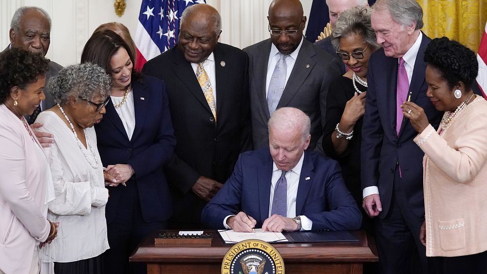 Joe Biden makes June 19 a national holiday to mark the end ...