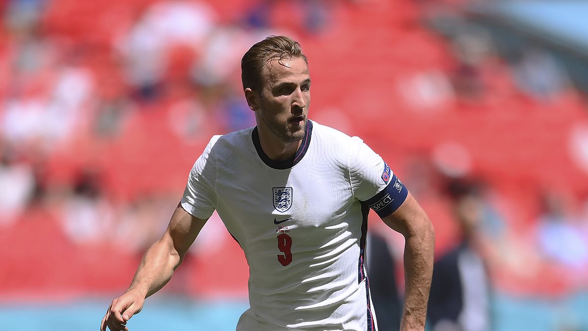 England's Harry Kane during the Euro 2020 championship group D match against Croatia, at Wembley Stadium in London, June 13, 2021. 