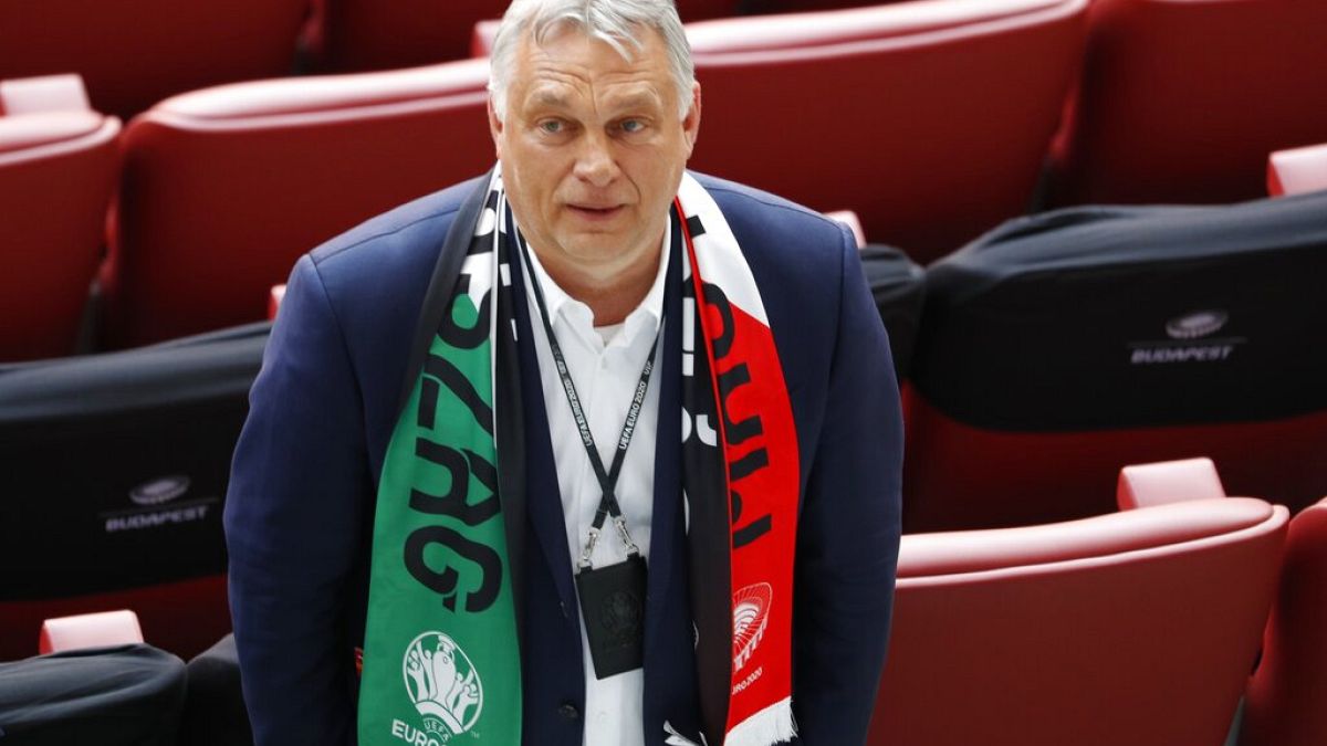 Orbán Viktor miniszterelnök a magyar-portugál meccsen