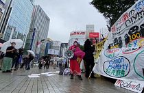 Protesters in Tokyo urge authorities to cancel Olympic Games