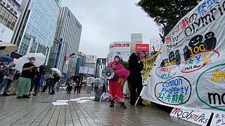 Protesters in Tokyo urge authorities to cancel Olympic Games